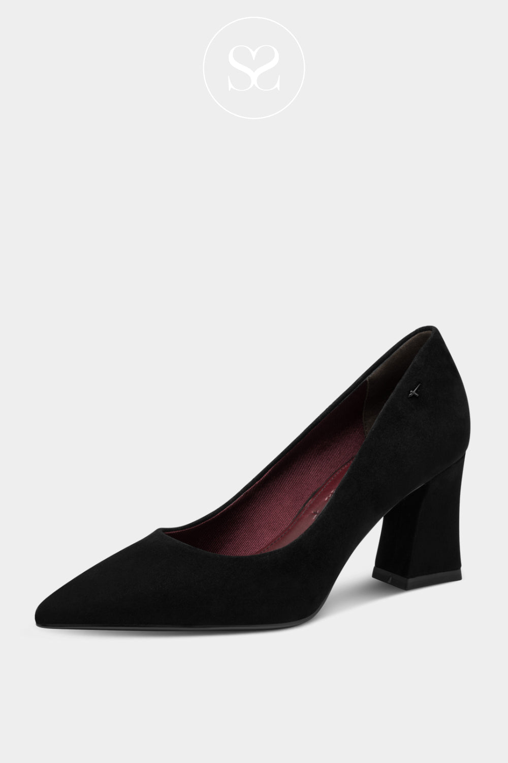 Tamaris Black Suede Pointed Toe Pumps for Women in Ireland