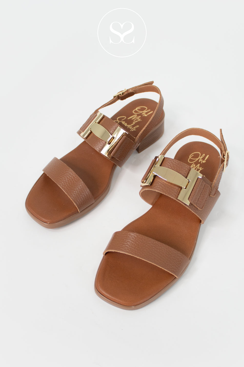 Oh My Sandals Tan Block Heel Sandals 5892