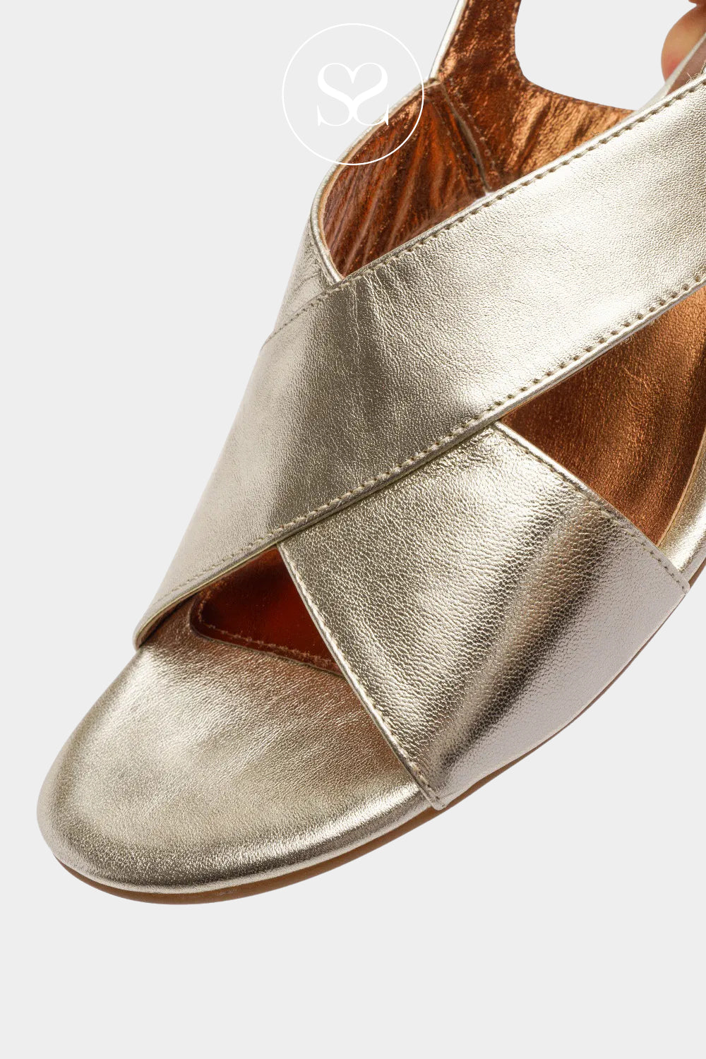 ARA Gold Block Heel Sandals 12-51802