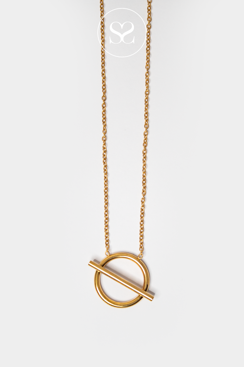 EMMY 07S GOLD THIN CHAIN CIRCLE NECKLACE