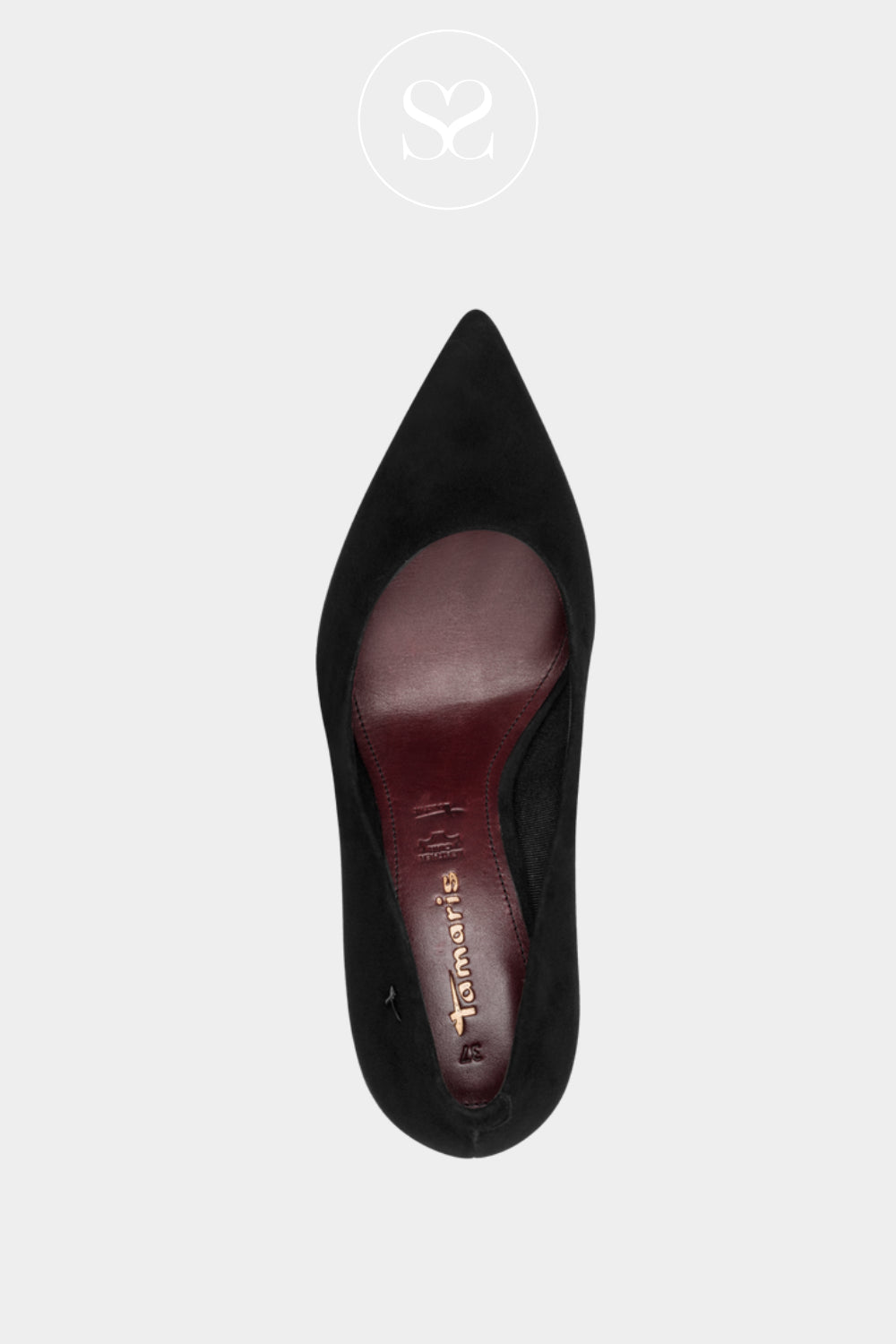 Tamaris Black Suede Pointed Toe Pumps 1-22427-43
