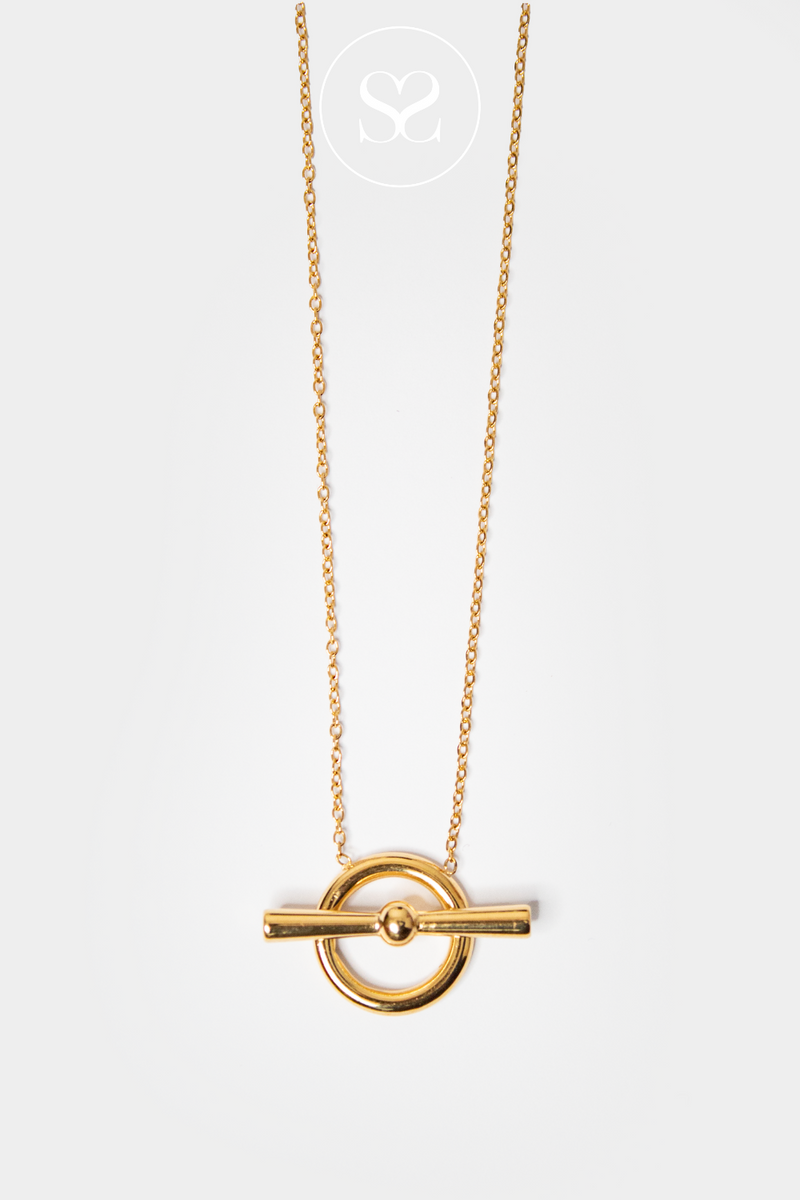EMMY 11S GOLD THIN CHAIN CIRCLE PENDANT NECKLACE