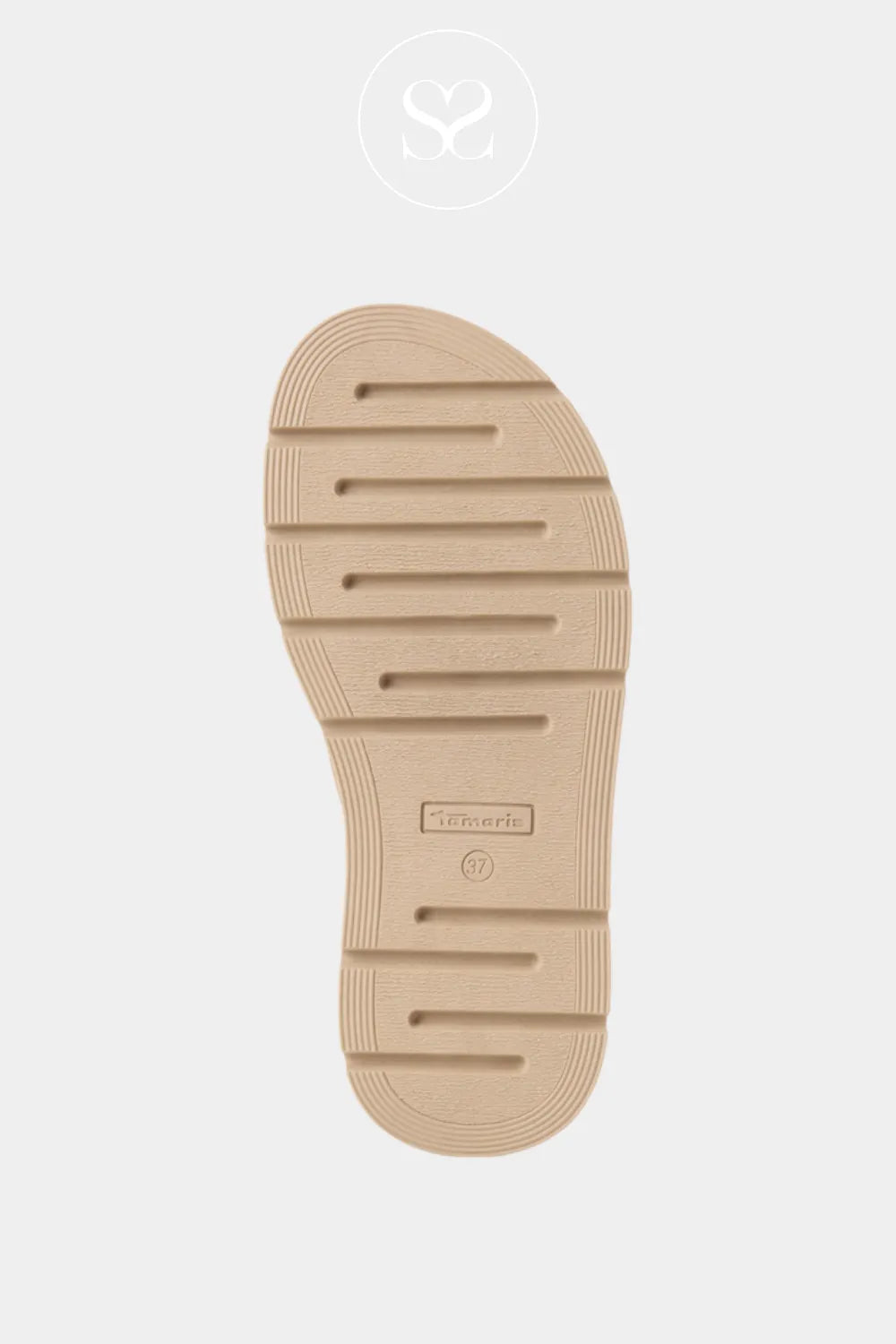 Tamaris Taupe Chunky Slider Sandals 1-27239-42