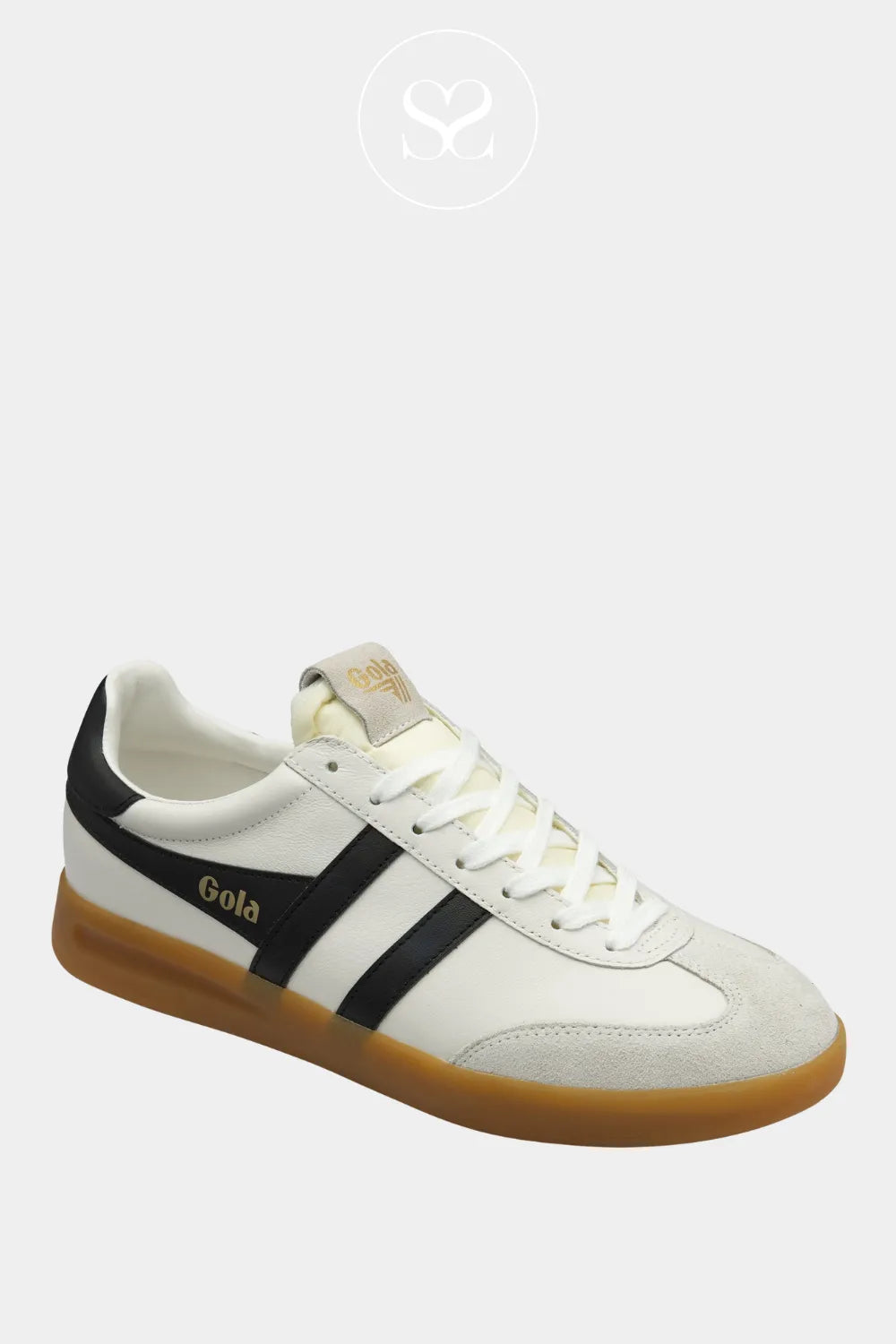 Gola Retro White/Black Leather Trainer For Women - Cyclone