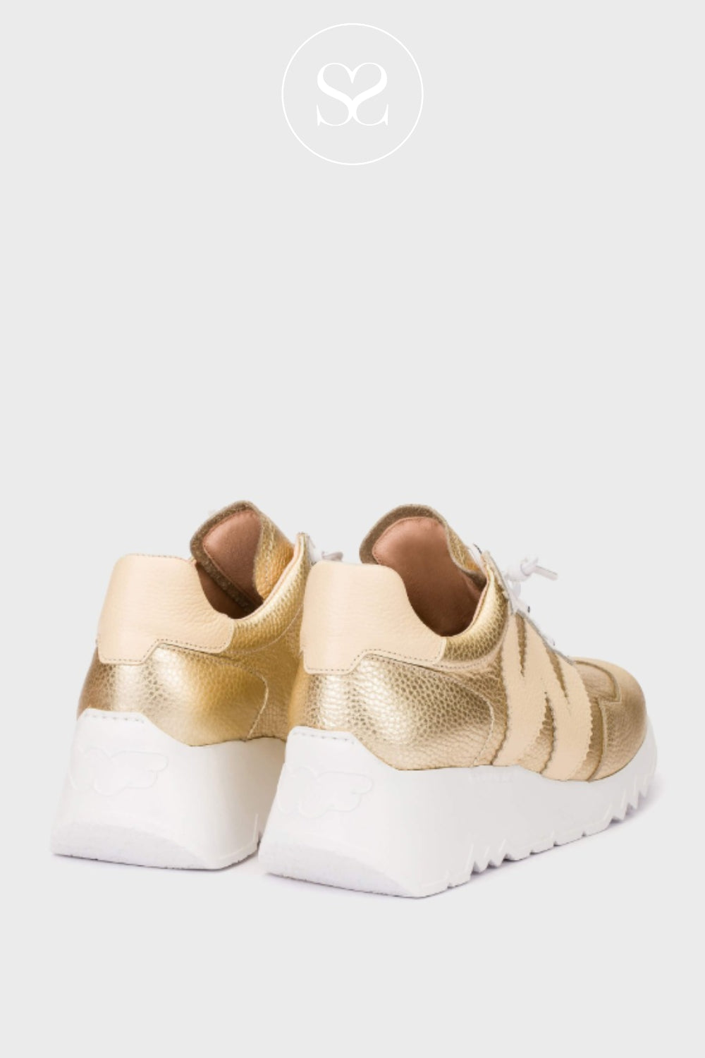 Wonders Gold Pull-On Wedge Trainers E-6770
