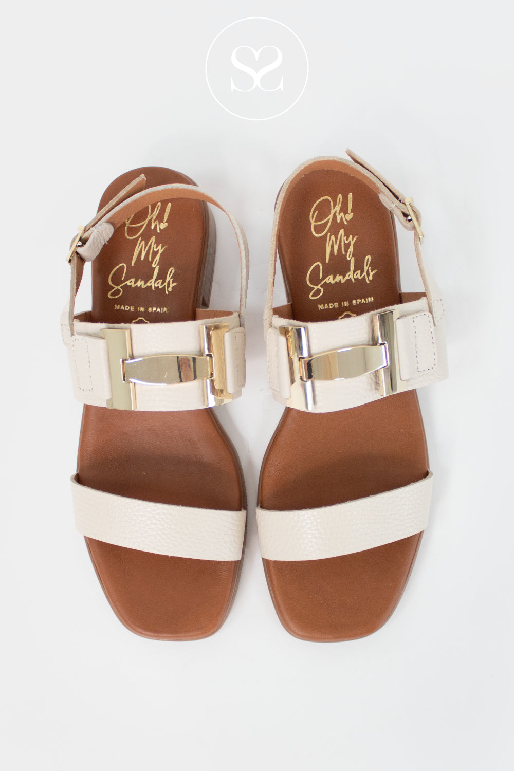 Oh My Sandals Off-White Block Heel Sandals 5892