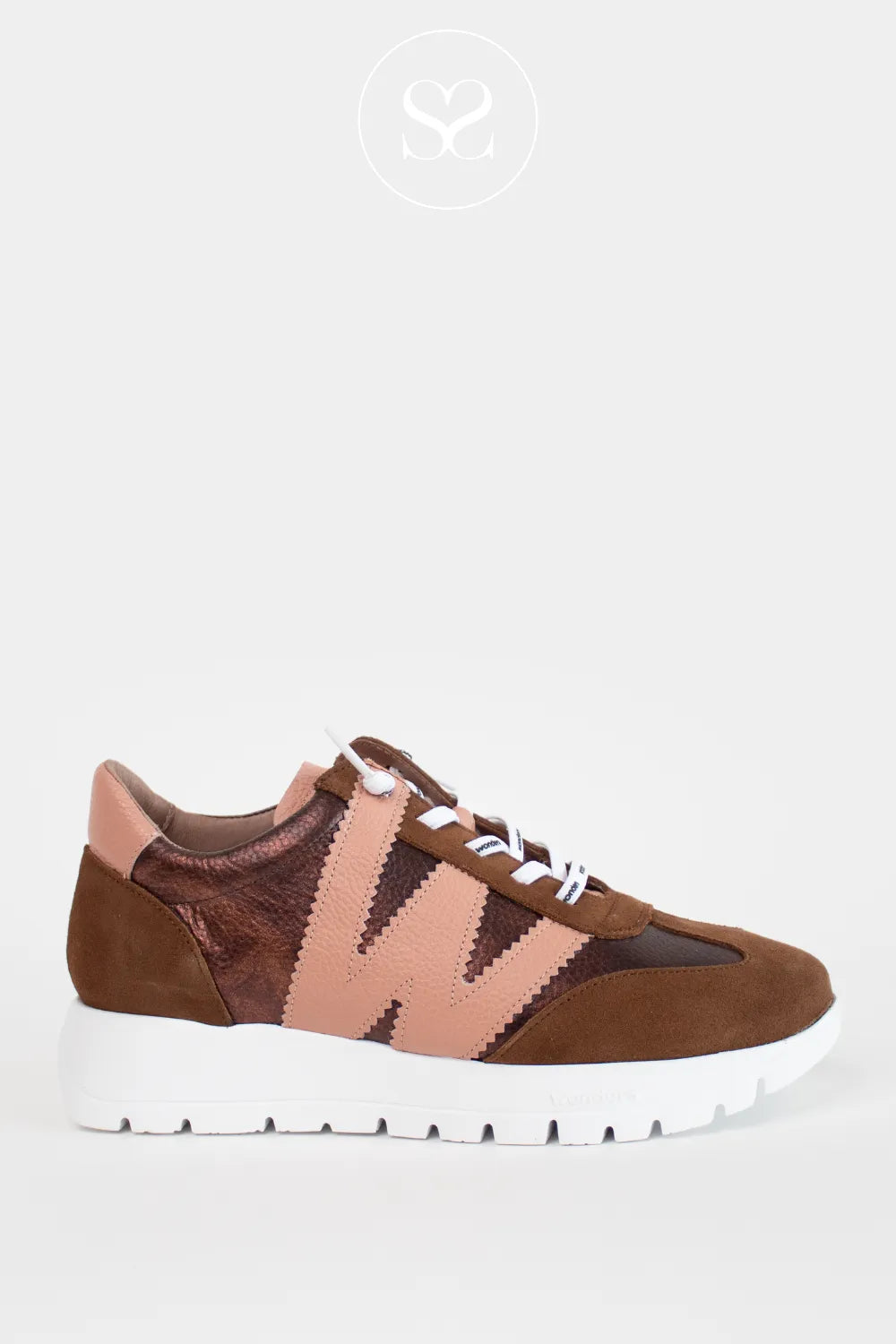 WONDERS BRONZE SLIP-ON WEDGE TRAINERS A-2476