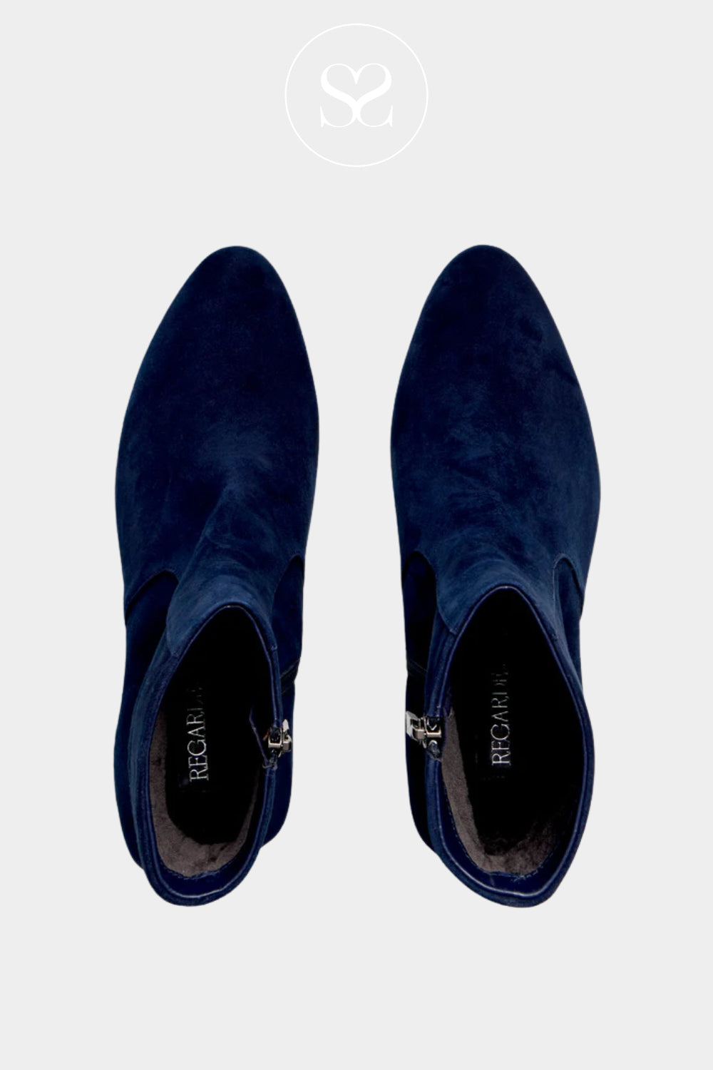 Regarde Le Ciel Navy suede boot with side zip 