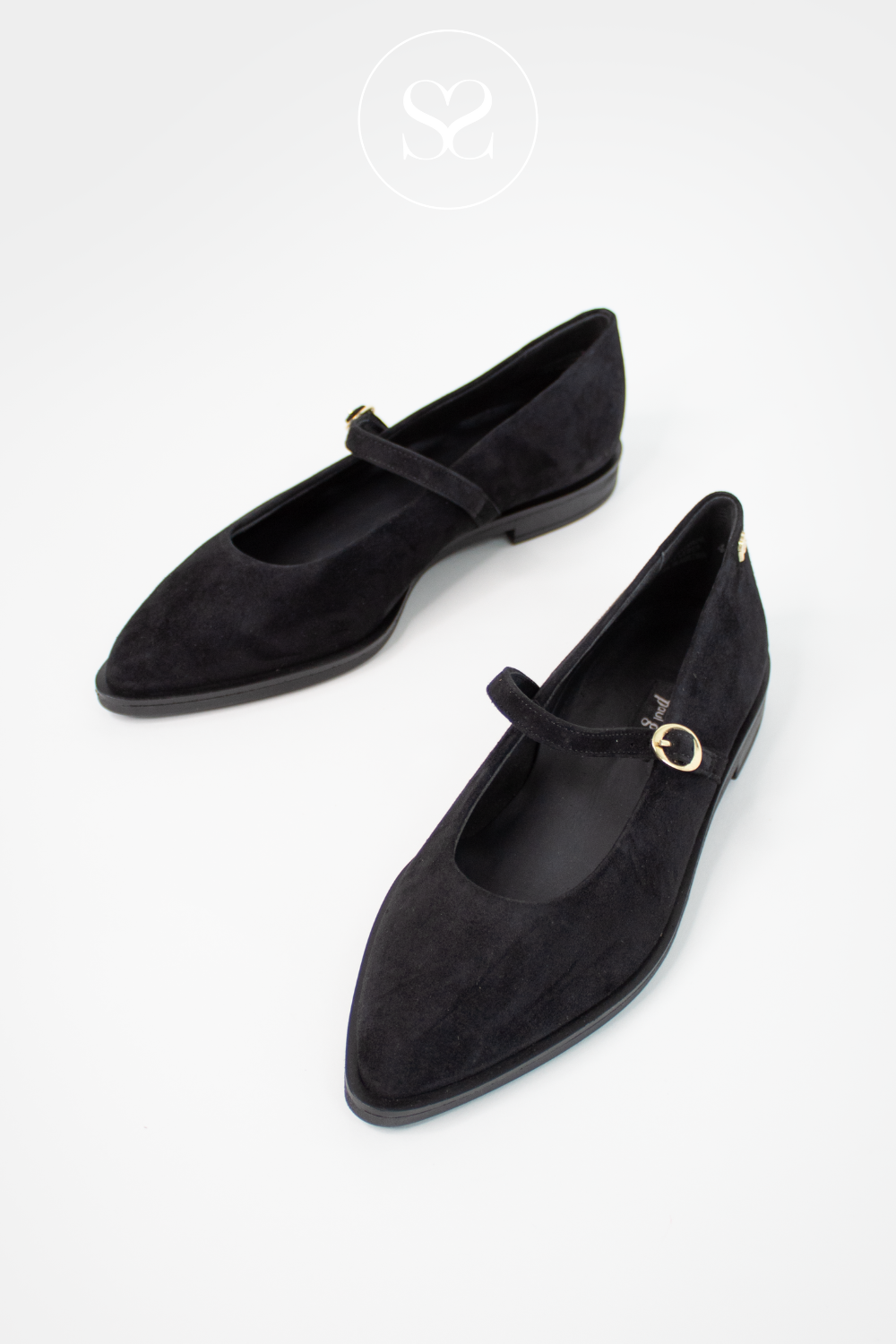 PAUL GREEN BLACK POINTED TOE SUEDE PUMPS - 1127