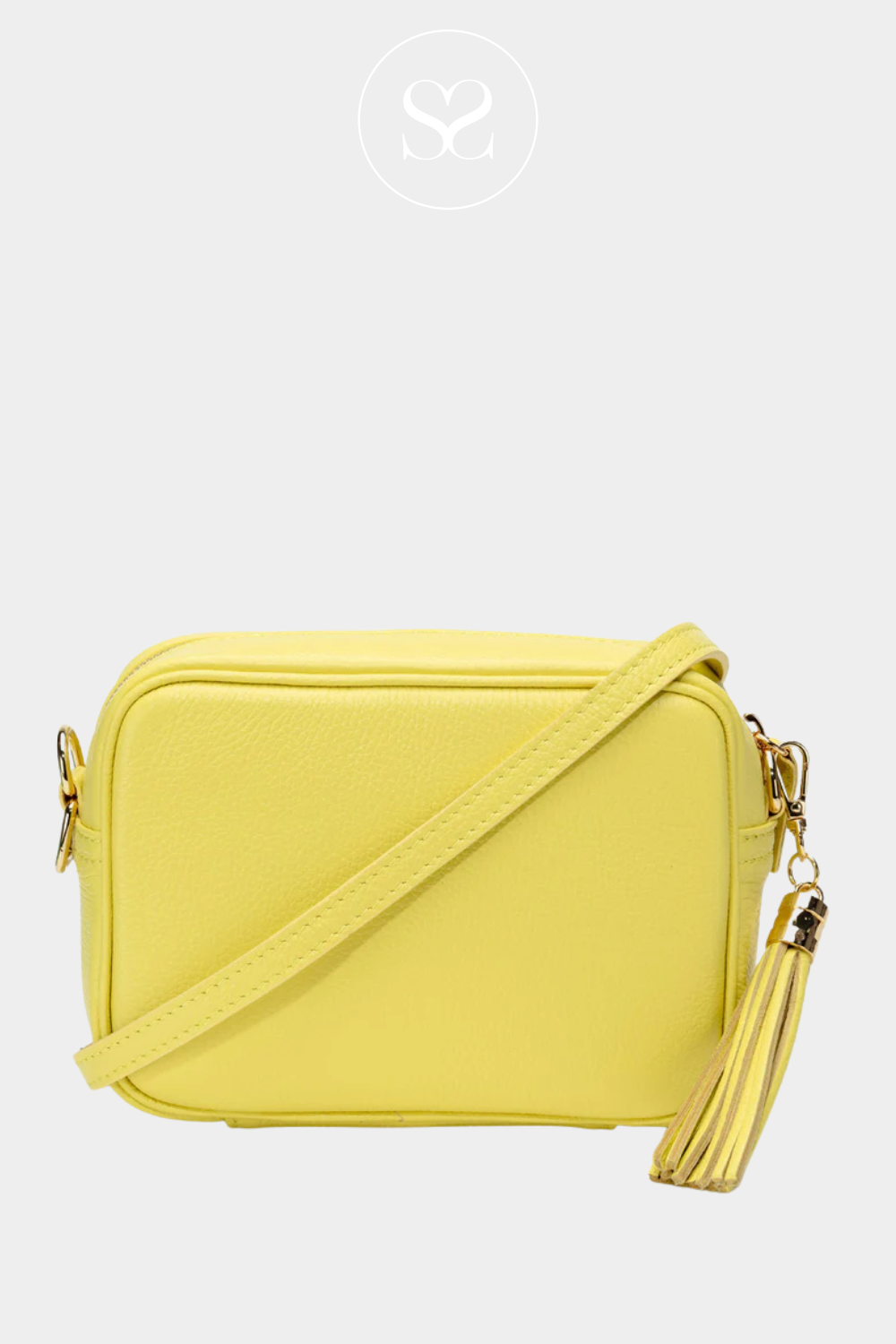 elie beaumont crossbody bag in lemon yellow leather