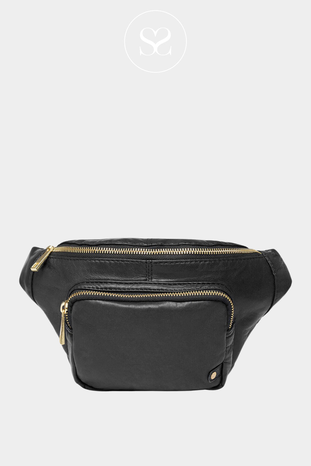 Depeche Black Leather Crossbody Bum Bag - 13396 