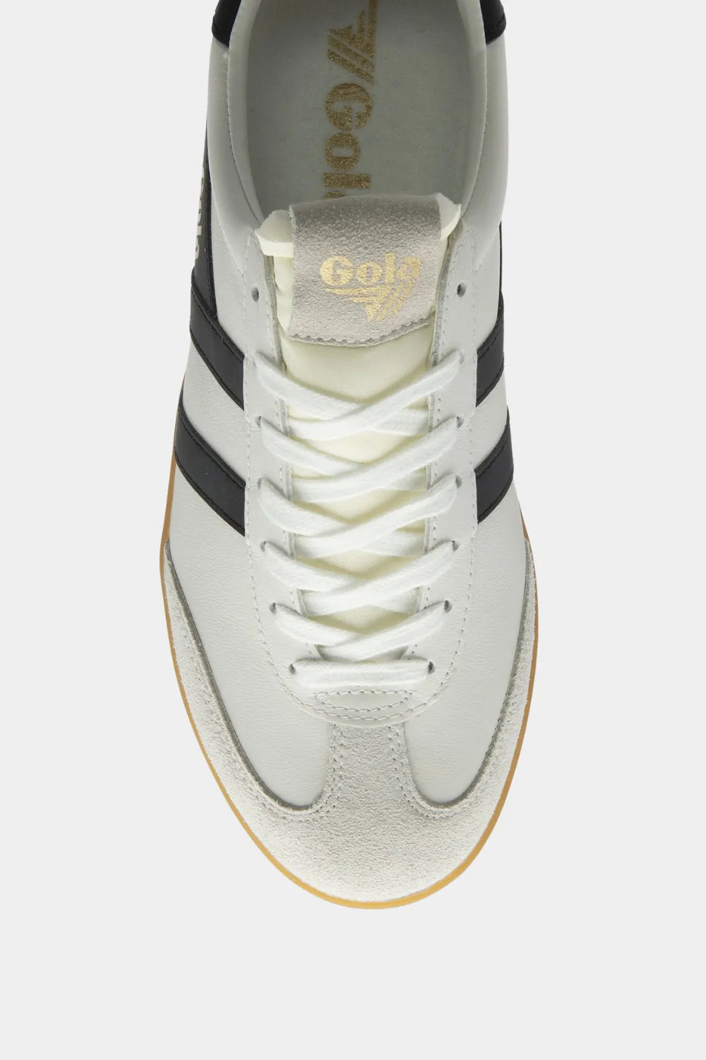 Gola Retro White/Black Leather Trainer For Women - Cyclone