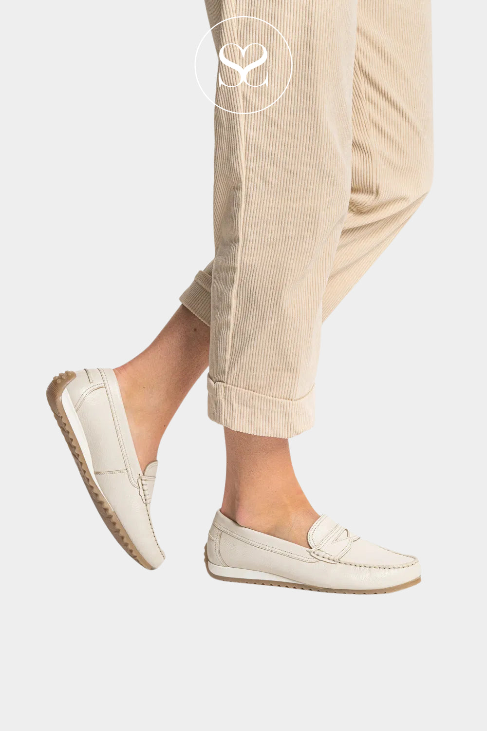 ARA Cream Low Wedge Loafer 12-27702