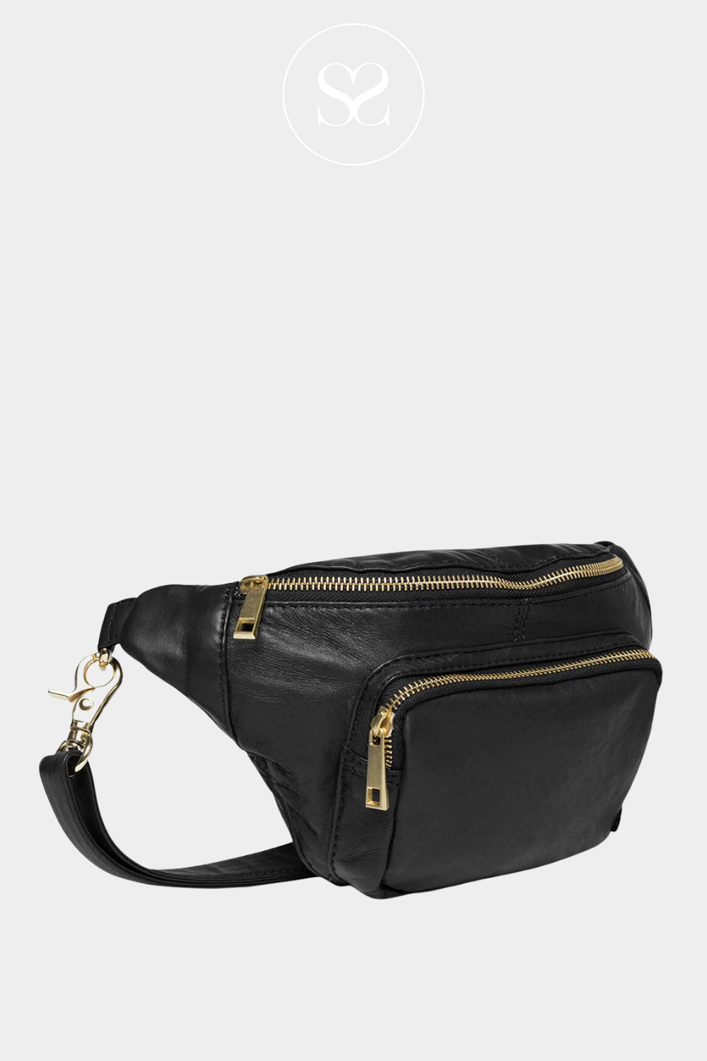 Depeche Black Leather Crossbody Bum Bag - 13396 Ireland