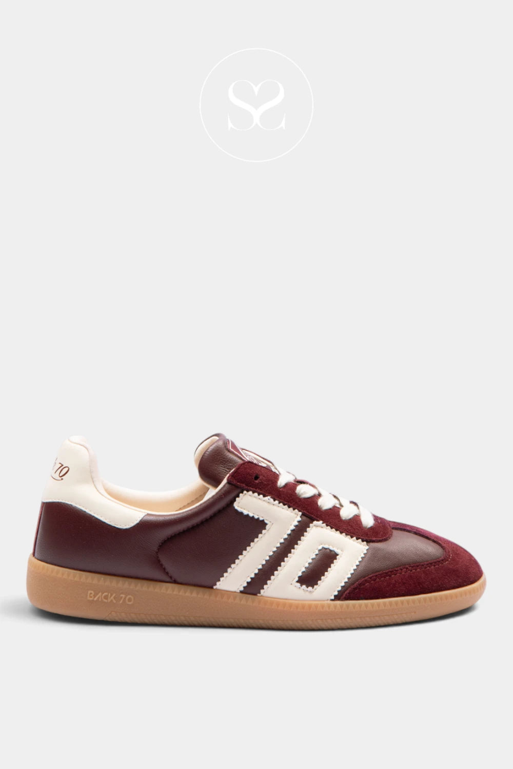 Back70 Wine Leather & Suede Retro Trainers - Cloud for women - Ireland