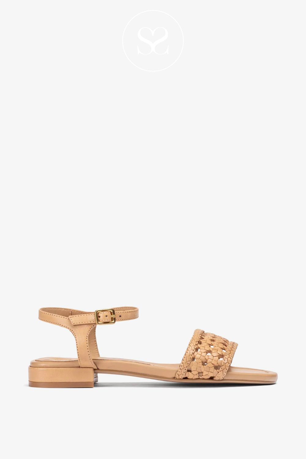 flat tan sandals from unisa with braided detail