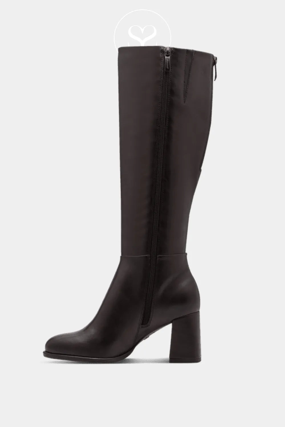 TAMARIS BROWN BLOCK HEEL KNEE HIGH BOOTS - 1-25515-41