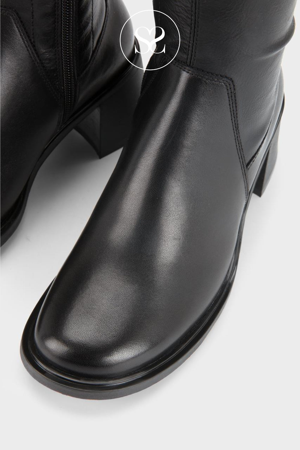 Vagabond Black Knee High Sock Boots with a Rounded Toe