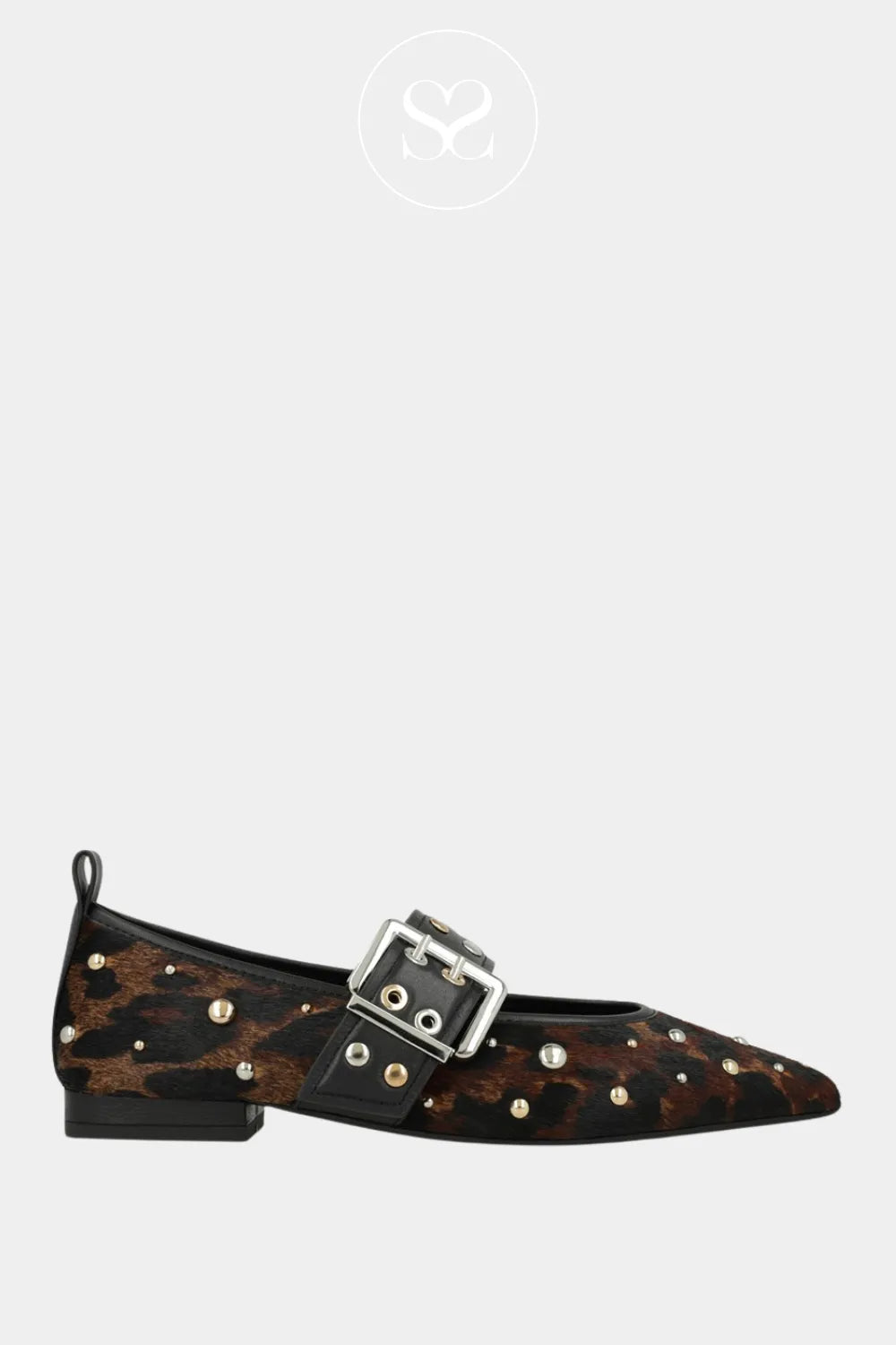 LODI LEOPARD PRINT POINTED TOE PUMP - A-ISQ5670P FOR WOMEN ADJUSTABLE STRAP FOR CLOSURE AND BLOCK HEEL PUMP