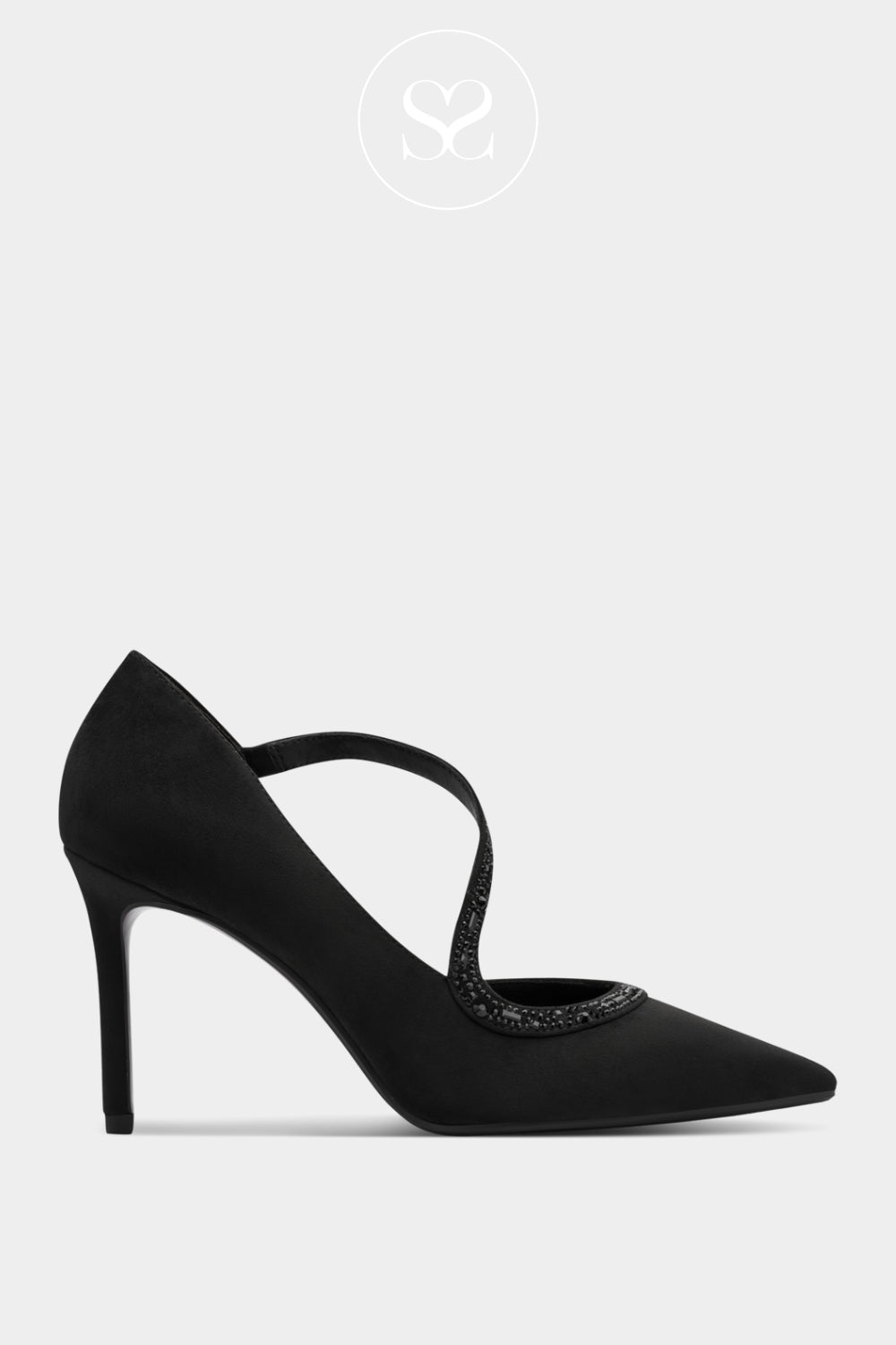 Tamaris Black Suede Pointed Toe Heels 1-22443-47 Ireland