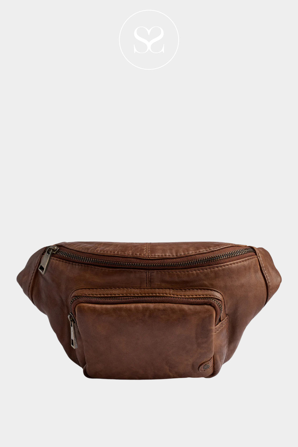 Depeche Brown Leather Crossbody Bumbag - 13396