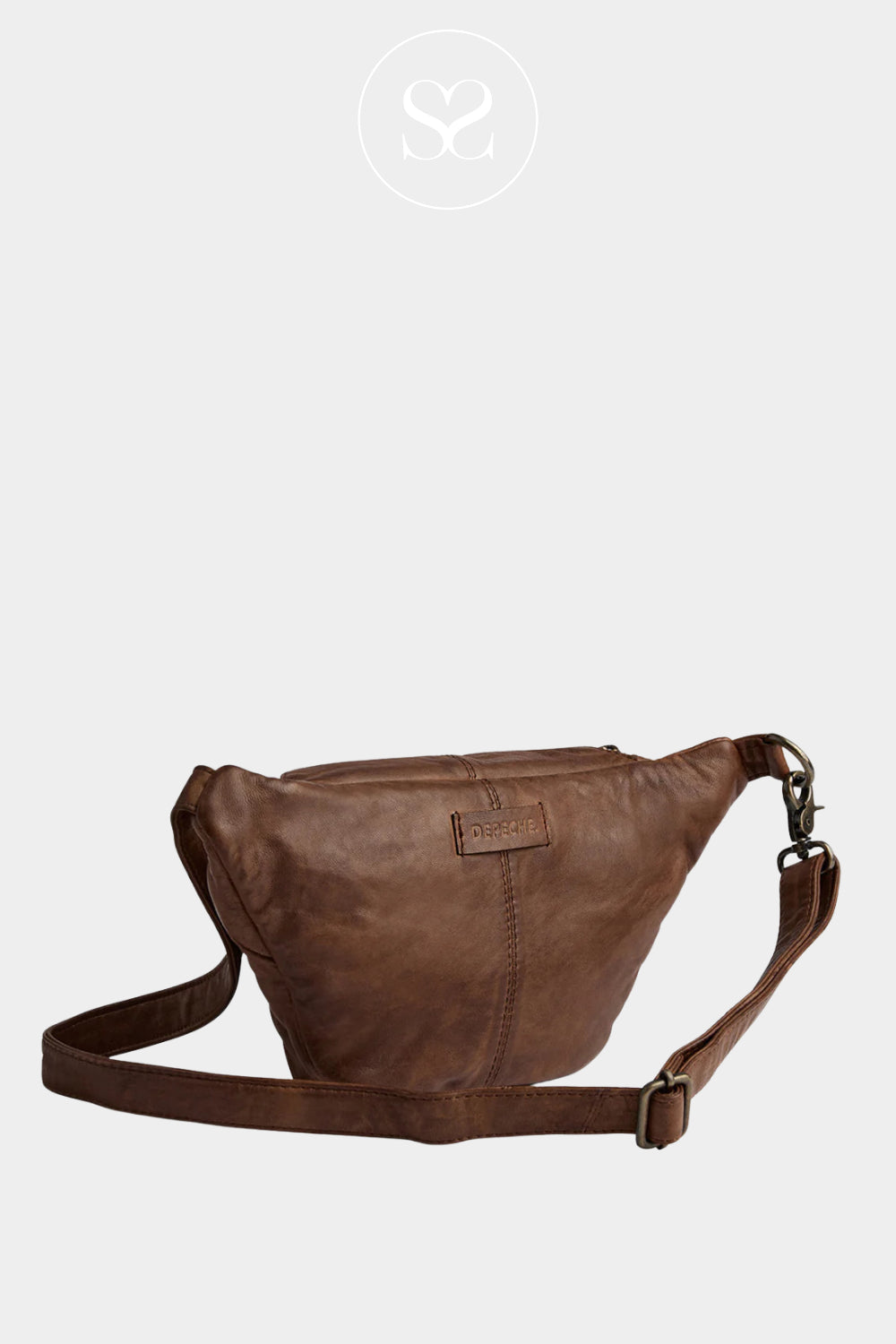 Depeche Brown Leather Crossbody Bumbag - 13396