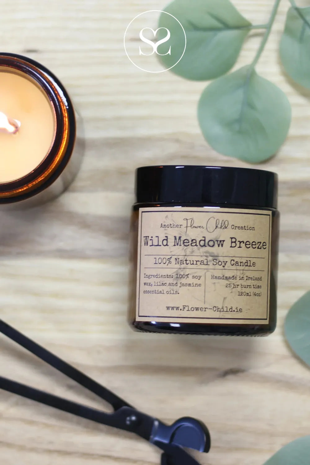 FLOWER CHILD CANDLE - WILD MEADOW BREEZE GIFT CANDLES MADE FROM 100% NATURAL SOY CANDLE