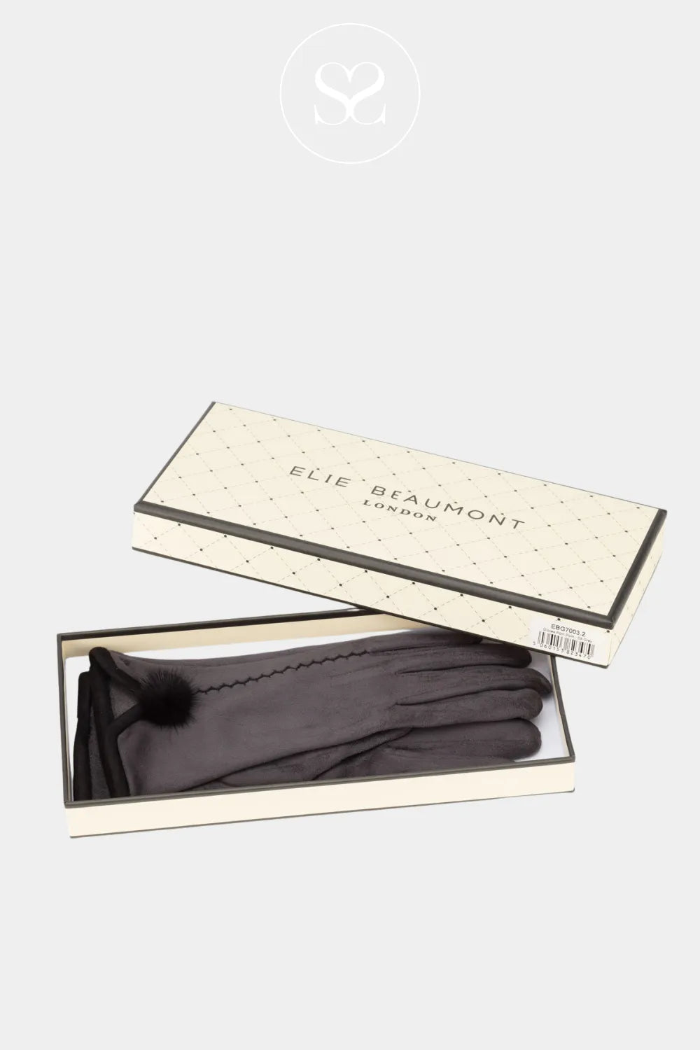 ELIE BEAUMONT GLOVES POM POM  - DARK GREY GIFTING IRELAND