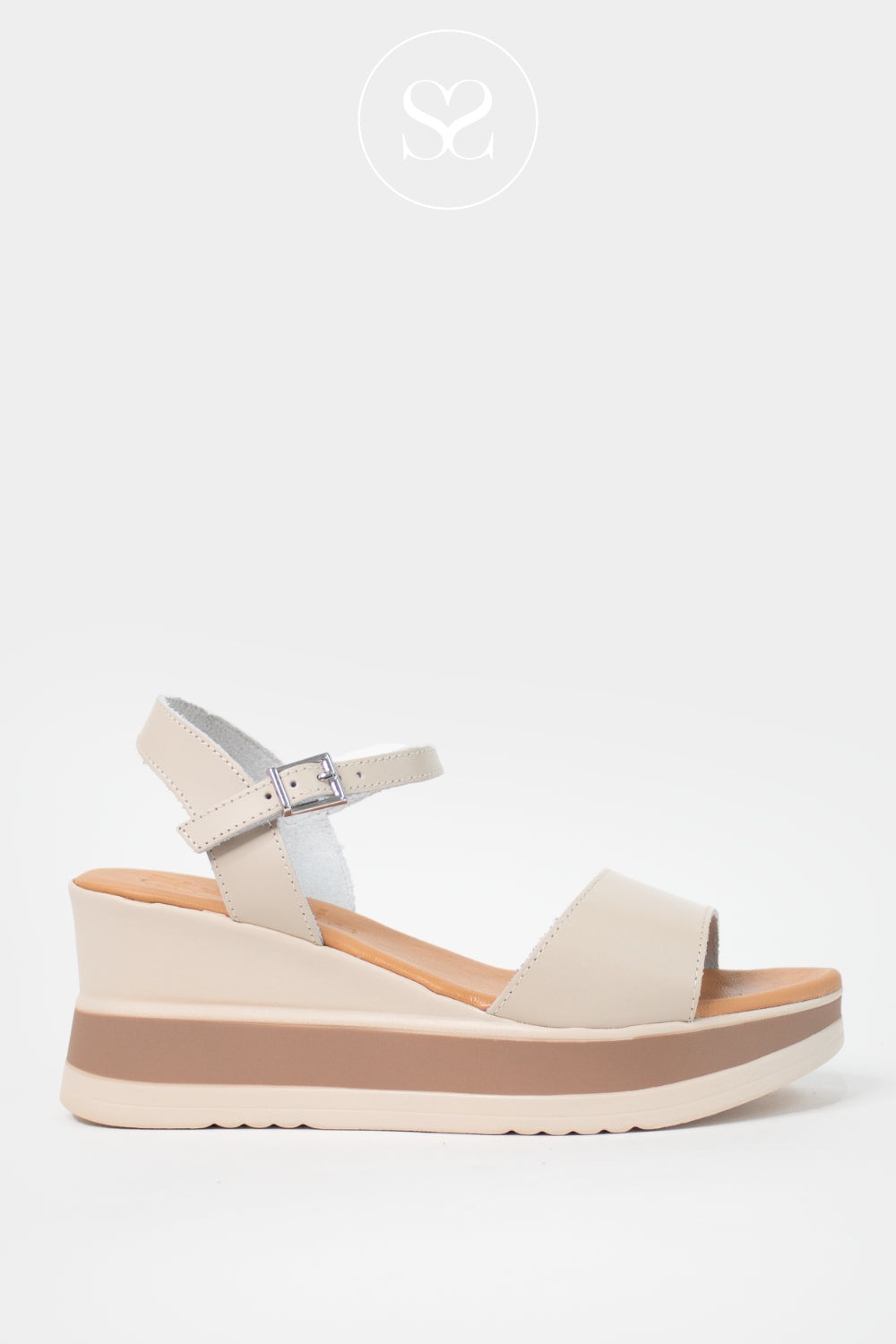 Oh My Sandals Off-White Wedge Sandals 5982 - Ireland