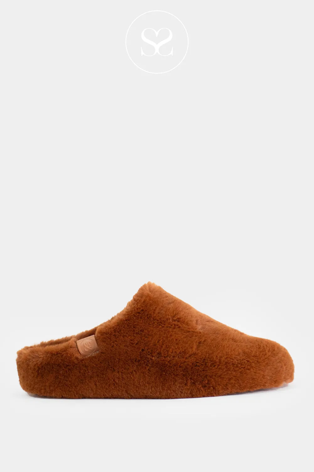 ANOTHER STEP TAN FAUX FUR SLIDER SLIPPERS 06068015