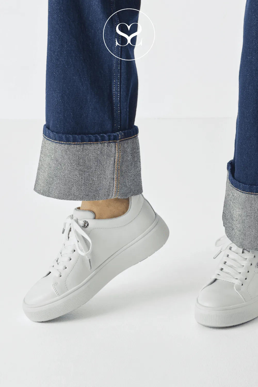 Tamaris White Platform Trainers - 1-23736-42