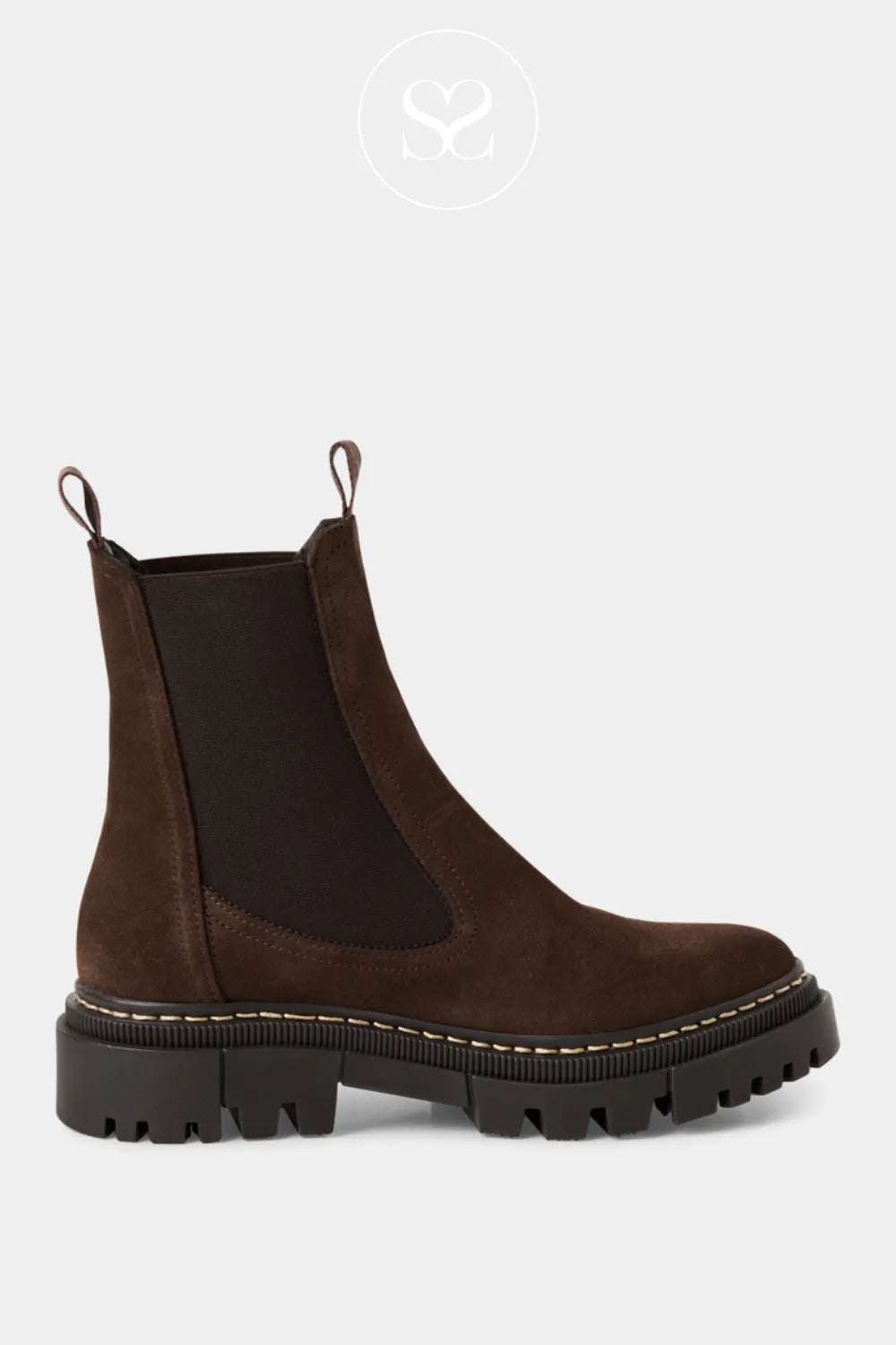 TAMARIS BROWN LEATHER SUEDE CHELSEA BOOTS - 1-25491-41