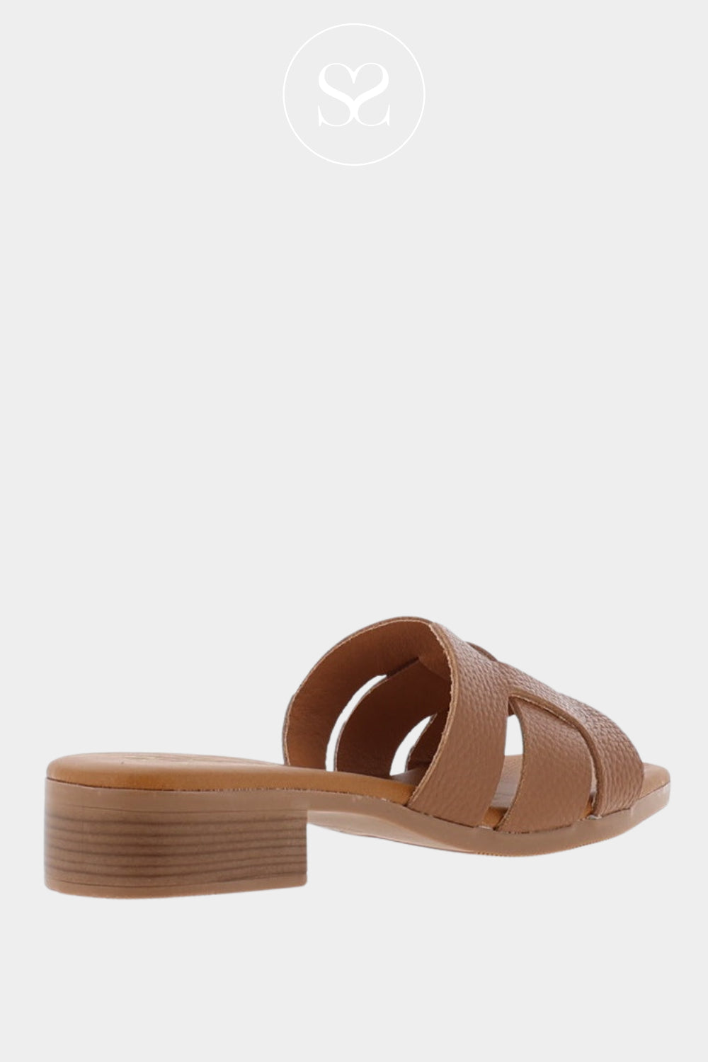 Oh My Sandals Tan Block Heel Slider Sandals 5880