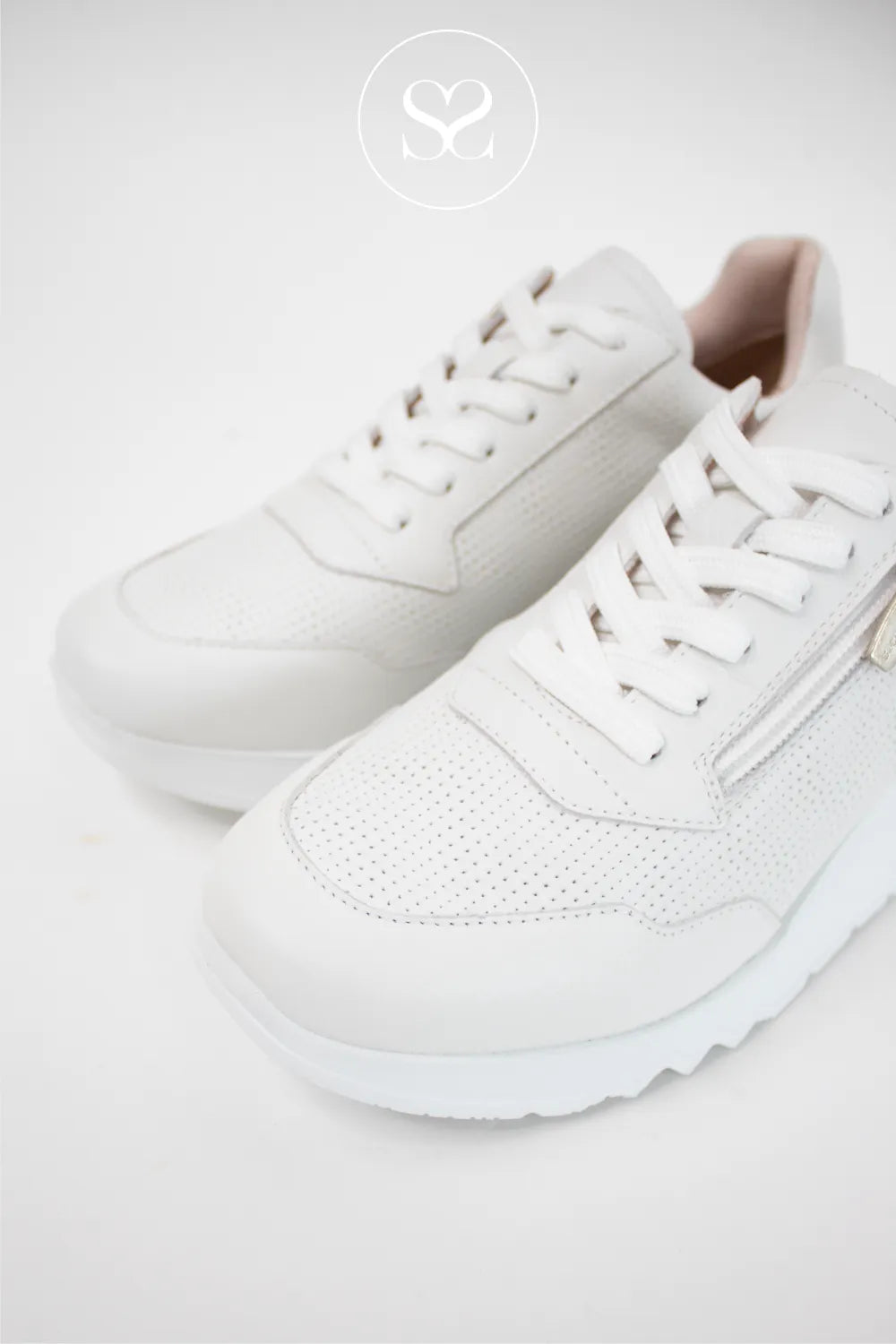White leather sneakers