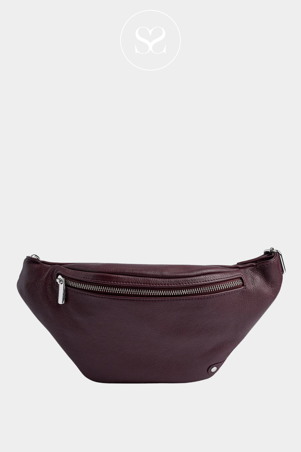 Depeche Burgundy Leather Crossbody Bum Bag - 12556
