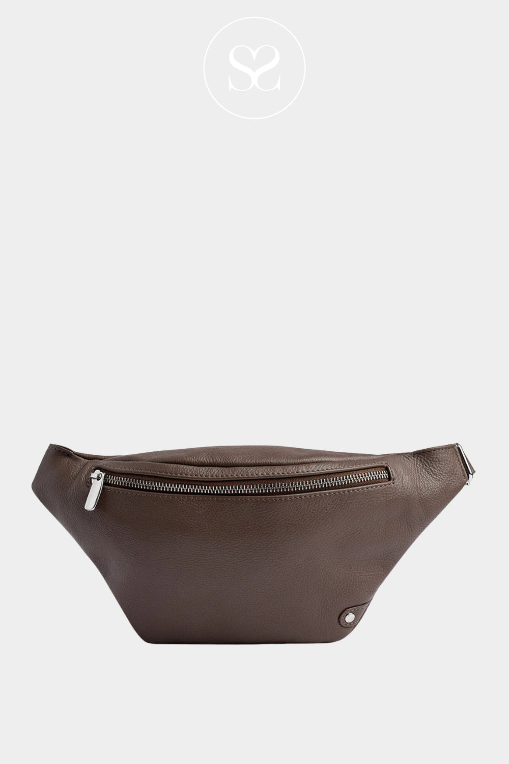 Depeche Dark Taupe Leather Crossbody Bum Bag - 12556 Ireland