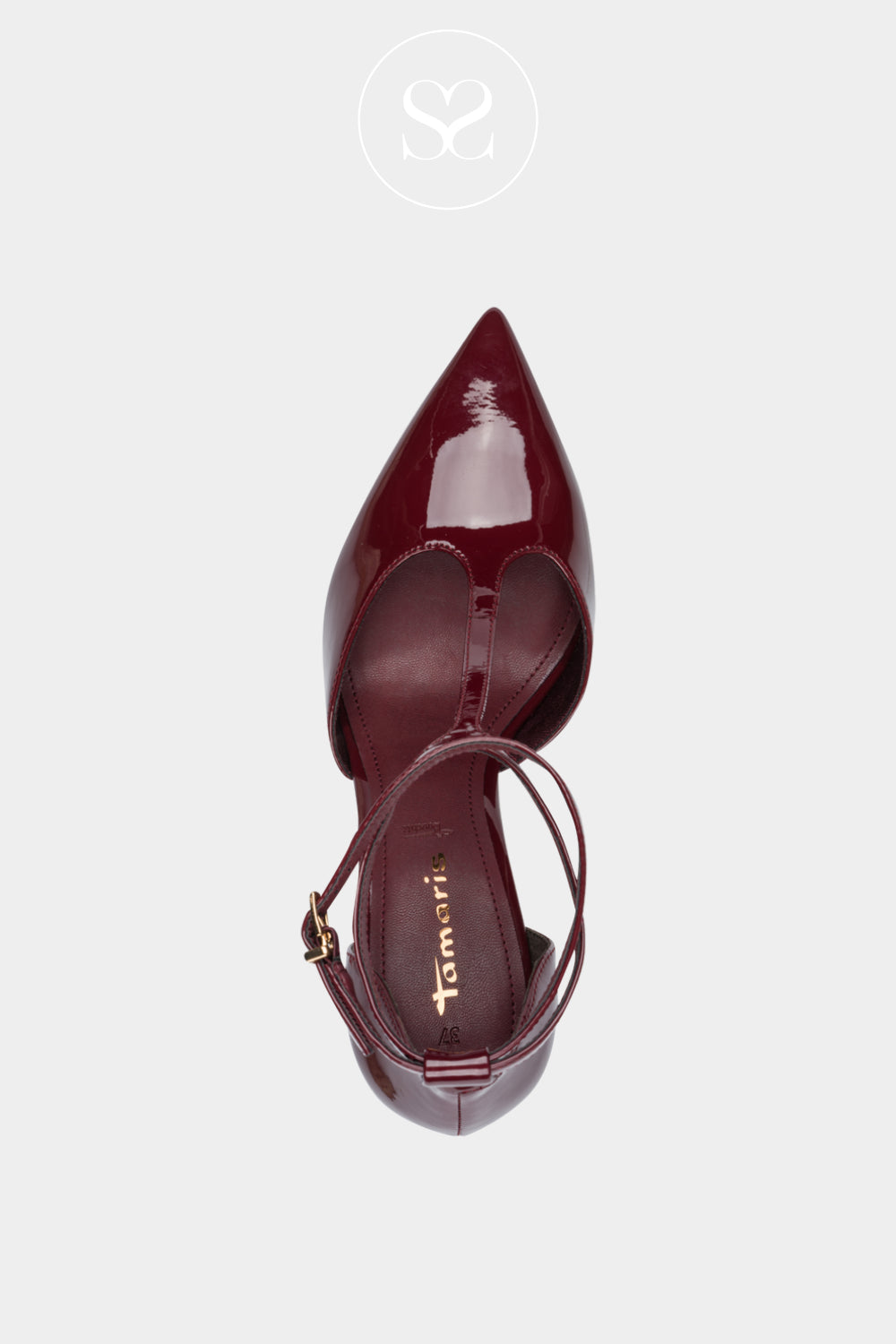 Tamaris Wine Patent Leather Heels 1-22461-47