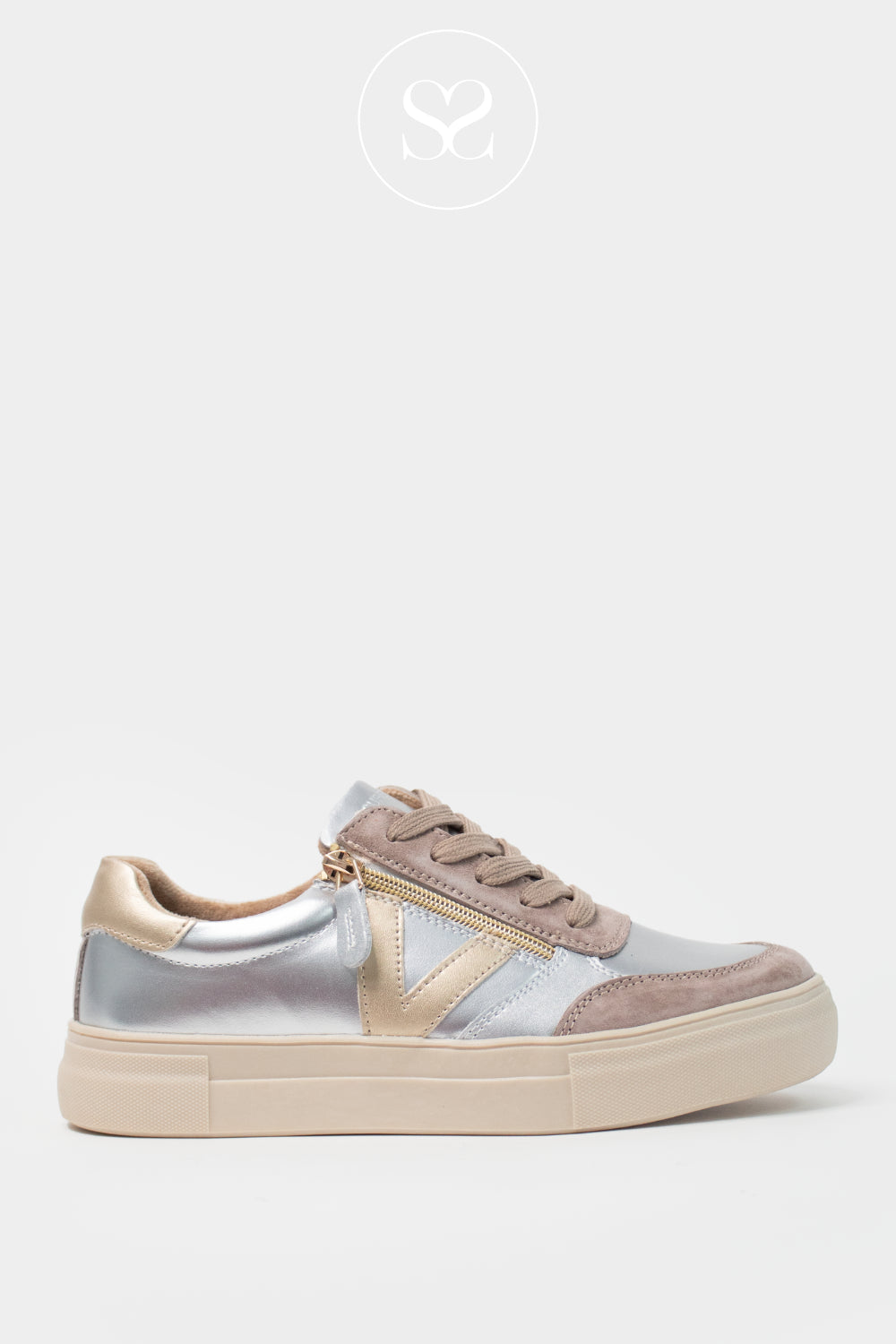 DRILLEYS METALLIC ZIP-UP PLATFORM TRAINERS - EIGHTY ONE