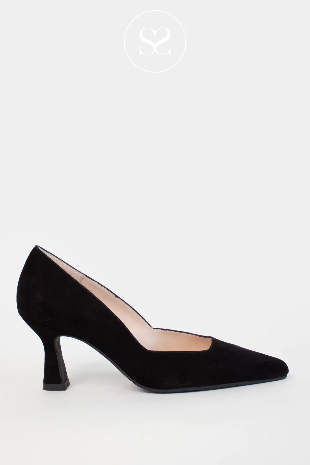 LODI NAVY FLARED HEEL POINTED TOE COURT SHOES GENIUS