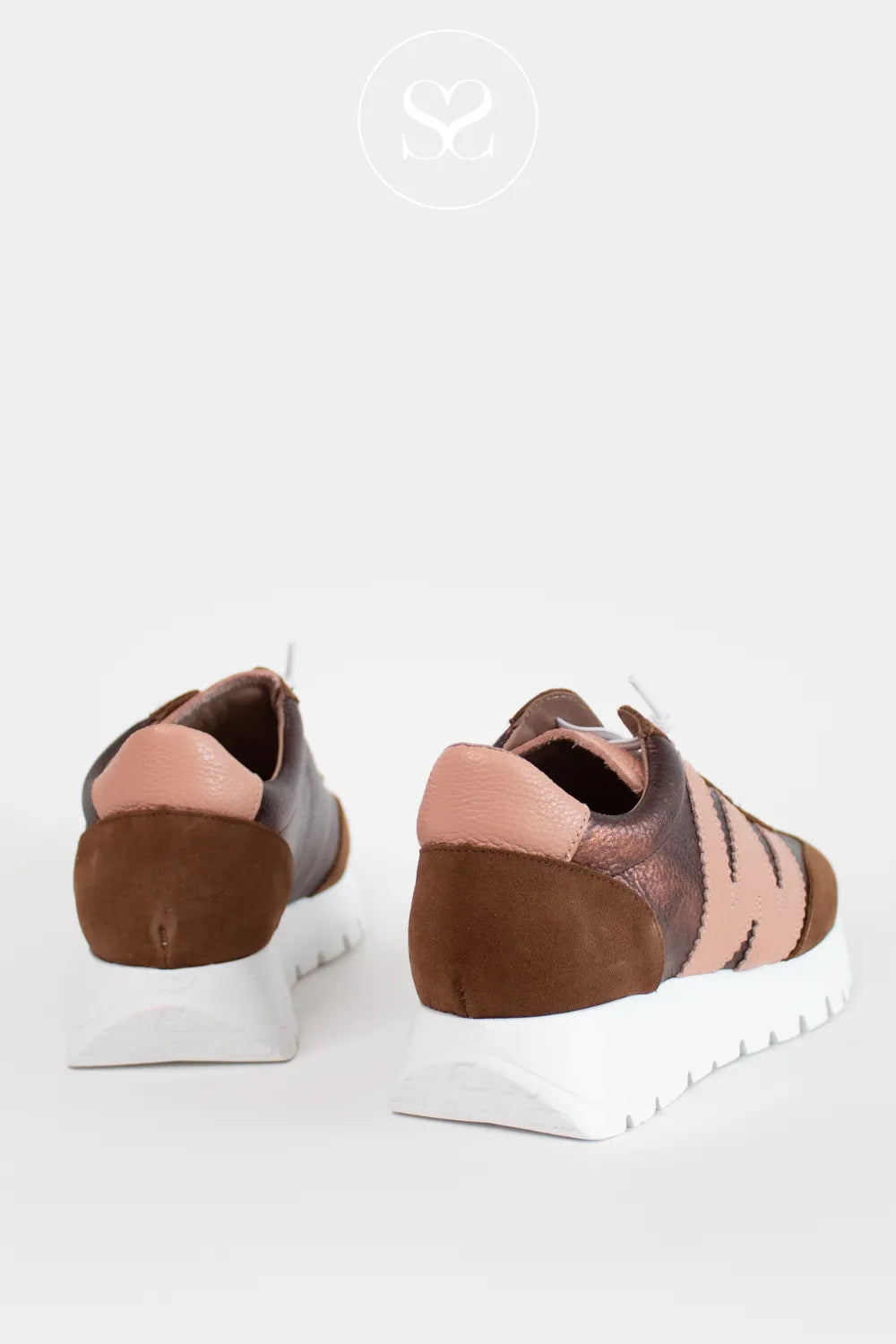 Buy comfortable brown leather suede trainers from Wonders in Ireland