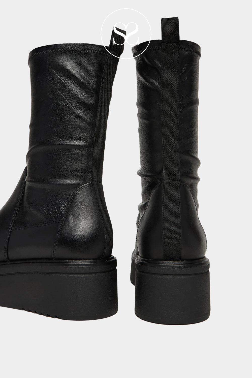BUY VAGABOND TARA 6046-002 BLACK LEATHER WEDGE ANKLE BOOTS