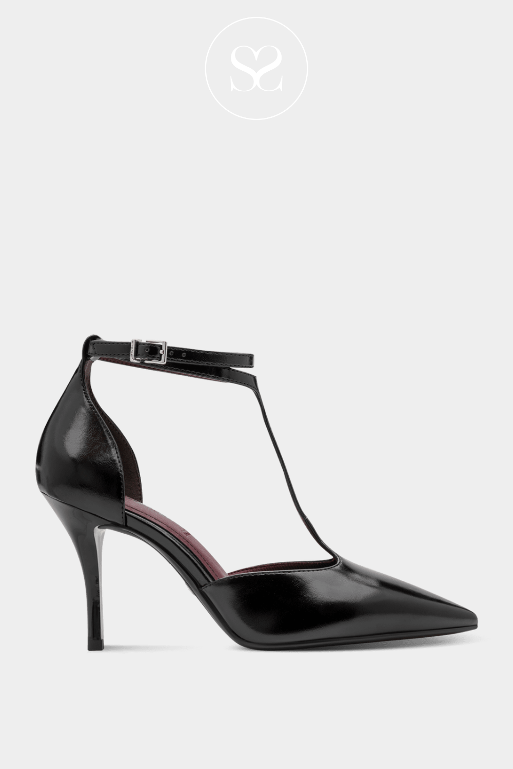 Tamaris Black Leather Heels 1-22461-47 Ireland