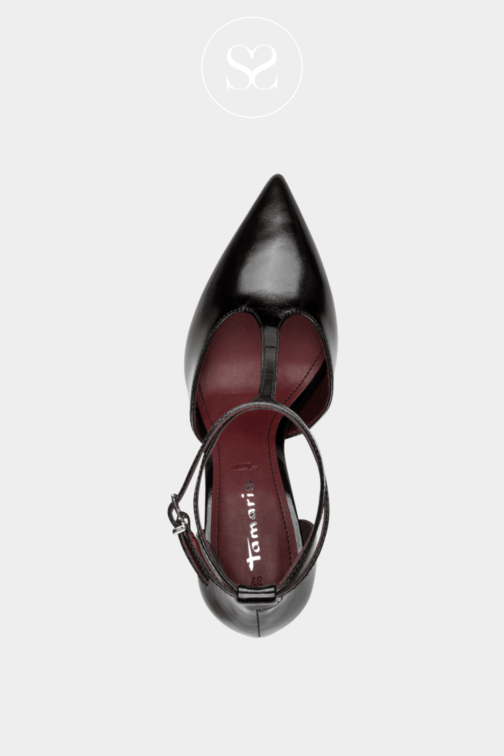 Tamaris Black Leather Heels 1-22461-47