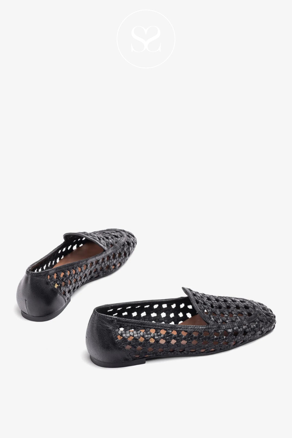 Unisa Black  Leather Woven Flats for women - Baix