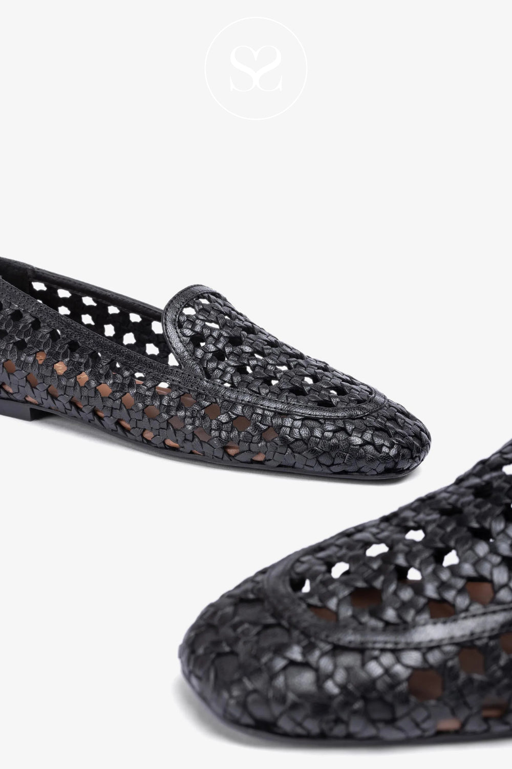 Unisa Black Woven Loafers - Baix