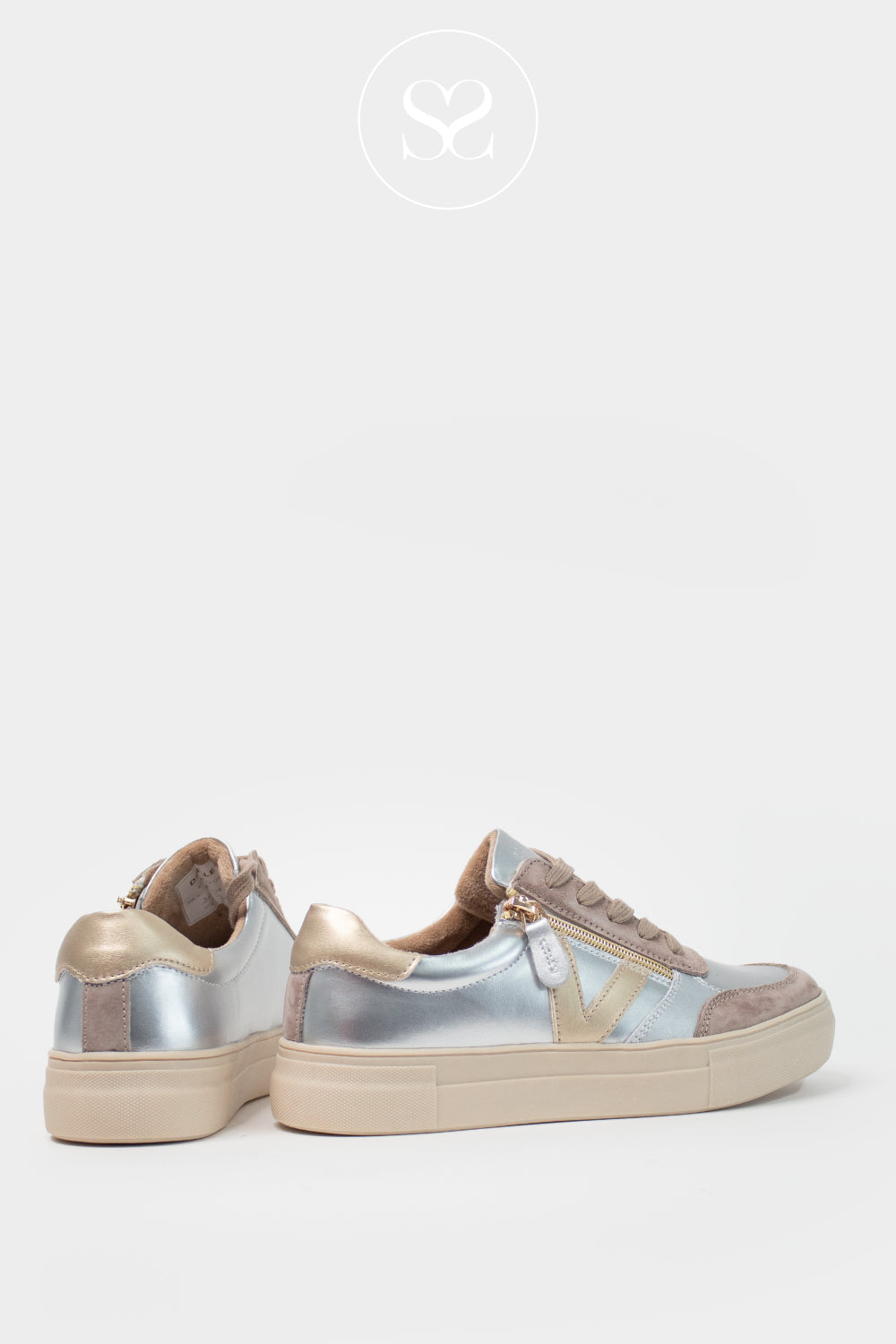 DRILLEYS METALLIC ZIP-UP PLATFORM TRAINERS - EIGHTY ONE