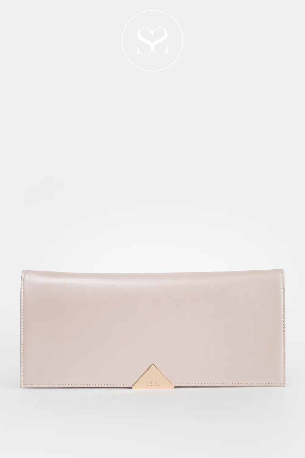 Lodi Nude Shimmer Envelope Clutch Bag L1900