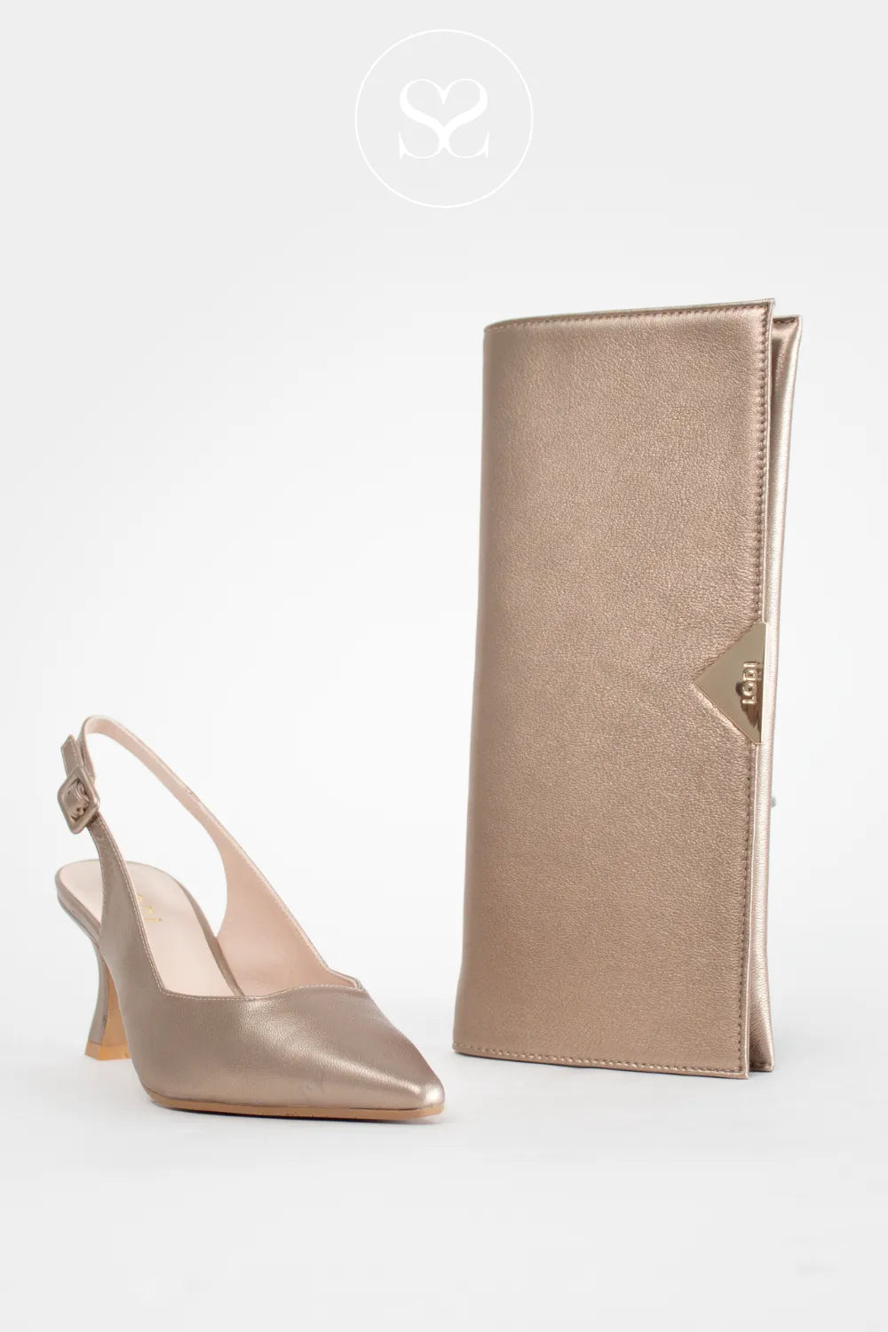 Lodi Bronze Leather Envelope Clutch Bag L1900