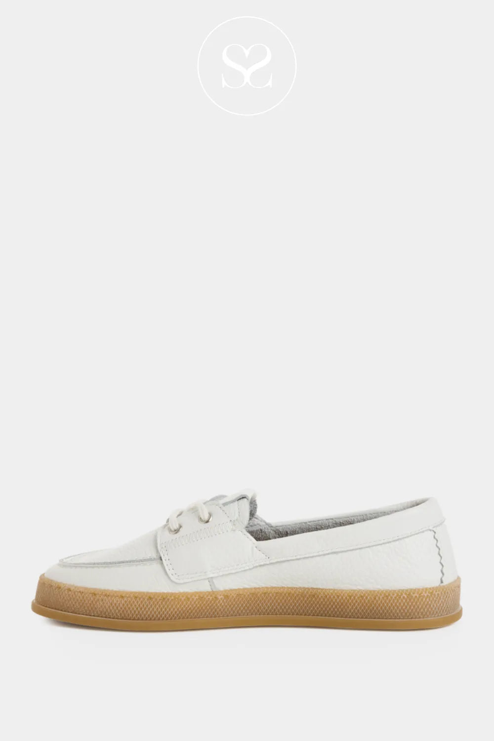 Tamaris White Slip-On Boat Shoes 1-23615-46 Moccasin-inspired stitching and boat shoe styling for a timeless, on-trend look.
