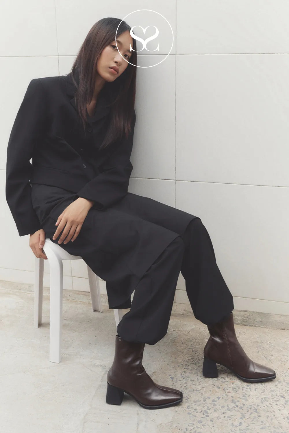 VAGABOND BROWN LEATHER BLOCK HEEL ANKLE BOOTS - HEDDA 5002-001